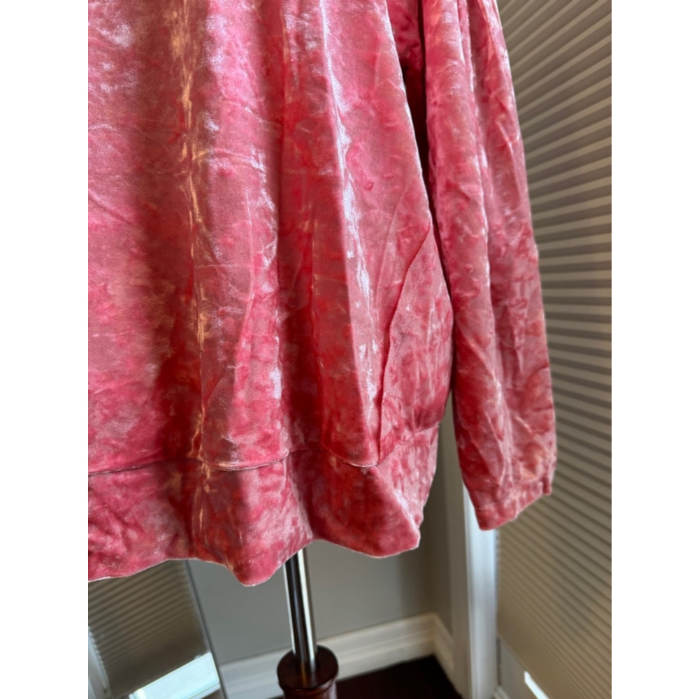 Maronie | Long Dolman Sleeved in Pink Salmon Velvet | L - Picture 7 of 8